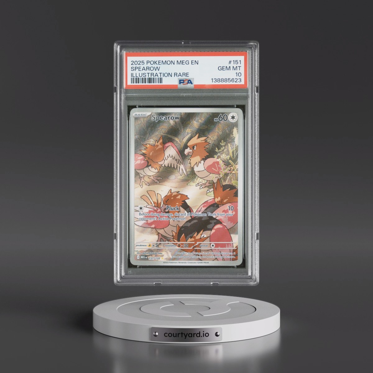 2025 Pokémon Meg EN-Mega Evolution #151 Spearow - Illustration Rare (PSA 10 GEM MINT)