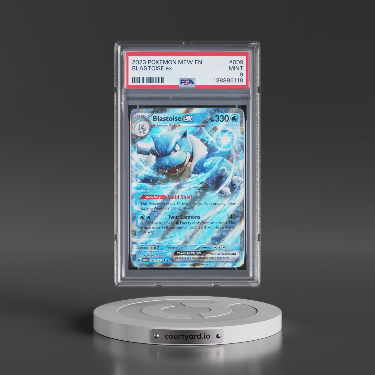 2023 Pokémon Mew EN-151 #009 Blastoise EX - Holo (PSA 9 MINT)