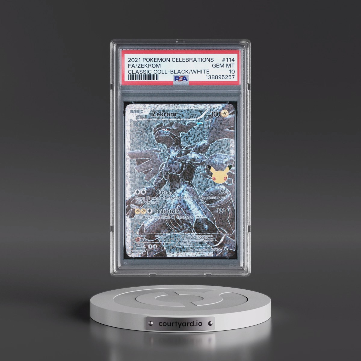 2021 Pokémon Celebrations Classic Collection #114 Zekrom - Full Art (PSA 10 GEM MINT)