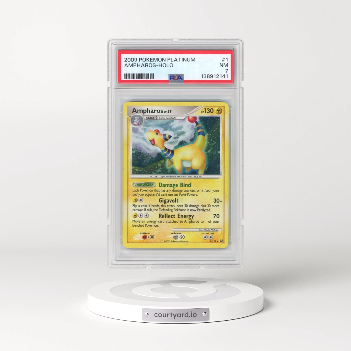 2009 Pokémon Platinum #1 Ampharos - Holo (PSA 7 NM)