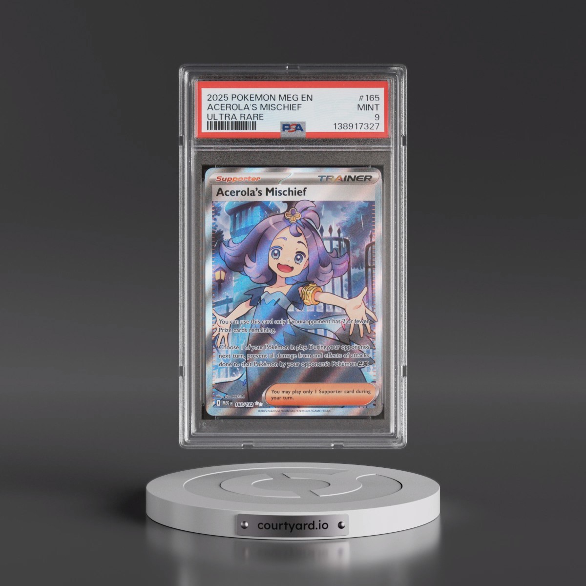 2025 Pokémon Meg EN-Mega Evolution #165 Acerola's Mischief - Ultra Rare (PSA 9 MINT)