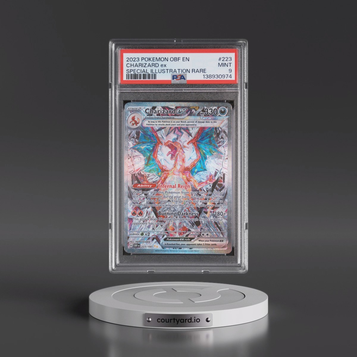 2023 Pokémon Obf EN-Obsidian Flames #223 Charizard EX - Holo Special Illustration Rare (PSA 9 MINT)