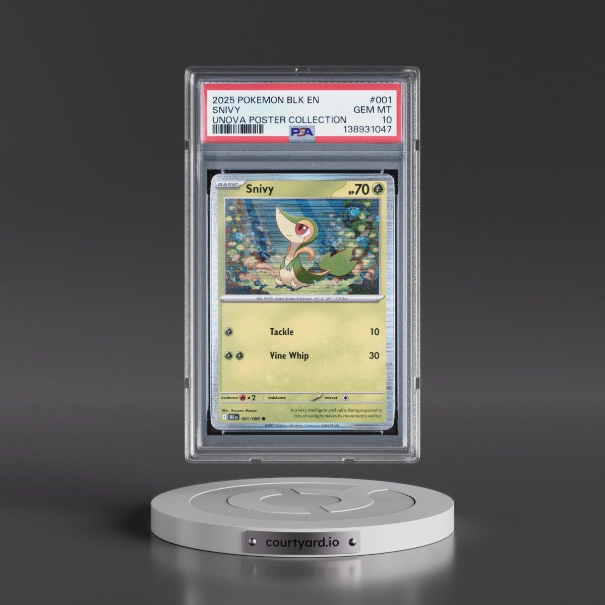 2025 Pokémon Blk EN-Black Bolt Snivy - Unova Poster Collection #001 PSA 10