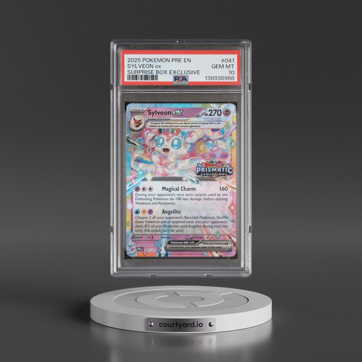 2025 Pokémon Pre EN-Prismatic Evolutions #041 Sylveon EX - Holo Surprise Box Exclusive (PSA 10 GEM MINT)