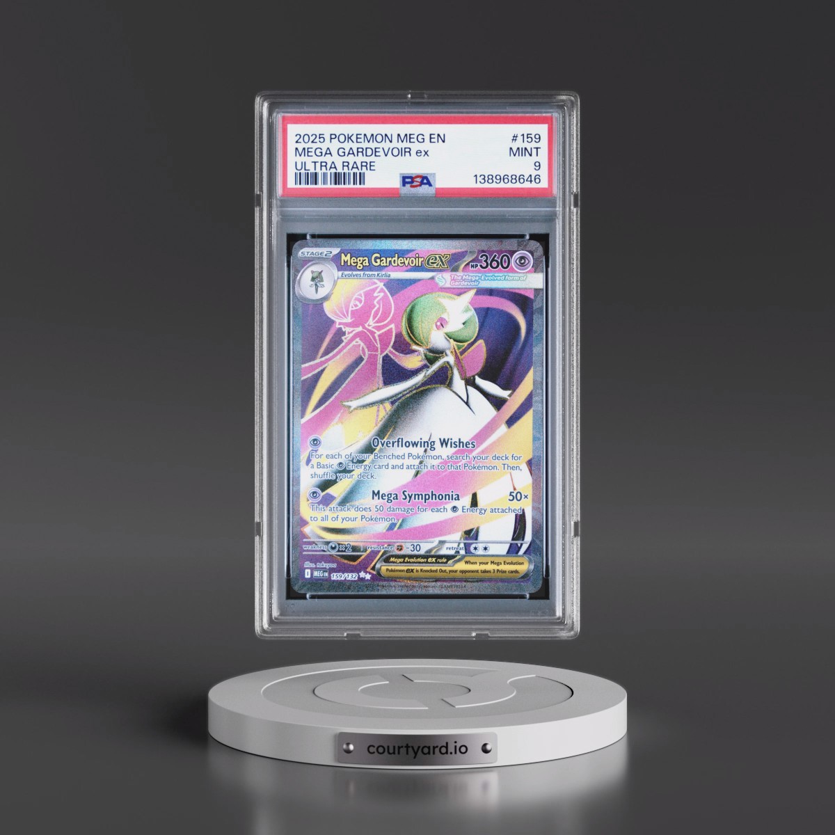 2025 Pokémon Meg EN-Mega Evolution #159 Mega Gardevoir EX - Holo Ultra Rare (PSA 9 MINT)