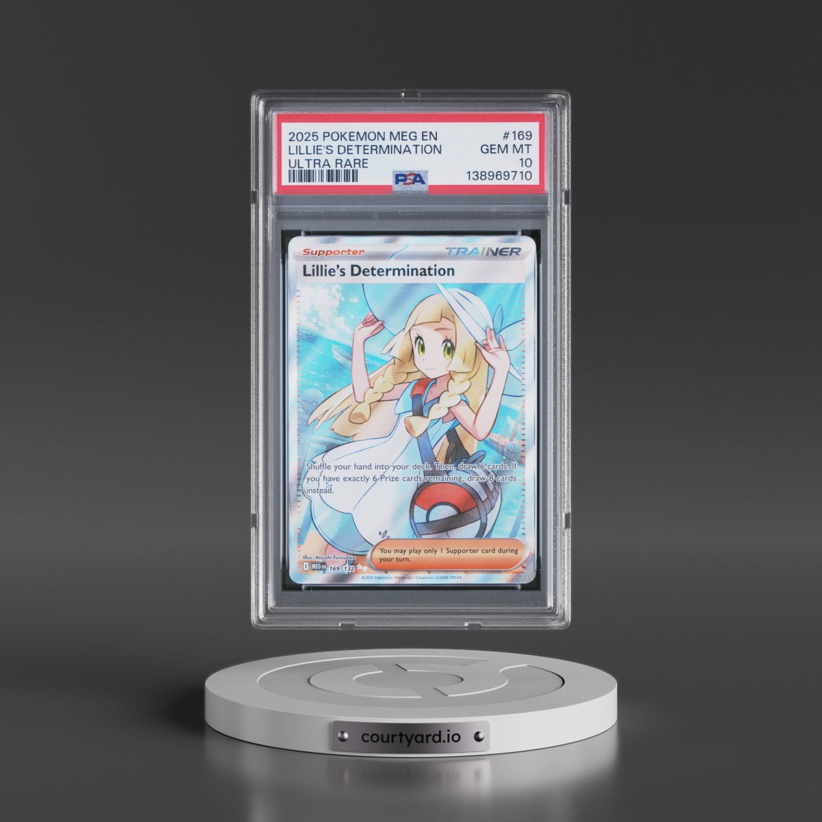 2025 Pokémon Meg EN-Mega Evolution #169 Lillie's Determination - Ultra Rare (PSA 10 GEM MINT)