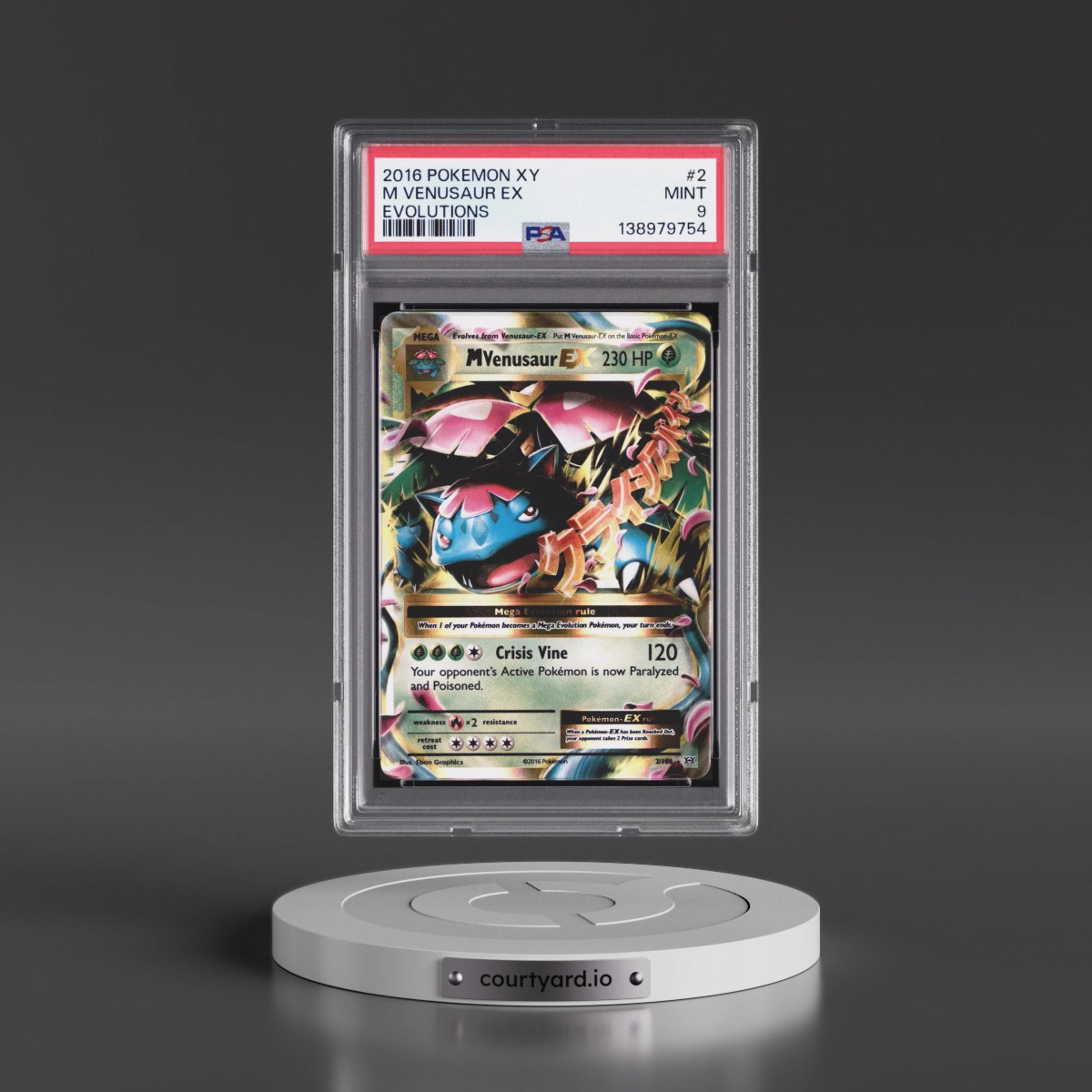 2016 Pokémon XY Evolutions #2 M Venusaur EX - Holo (PSA 9 MINT)