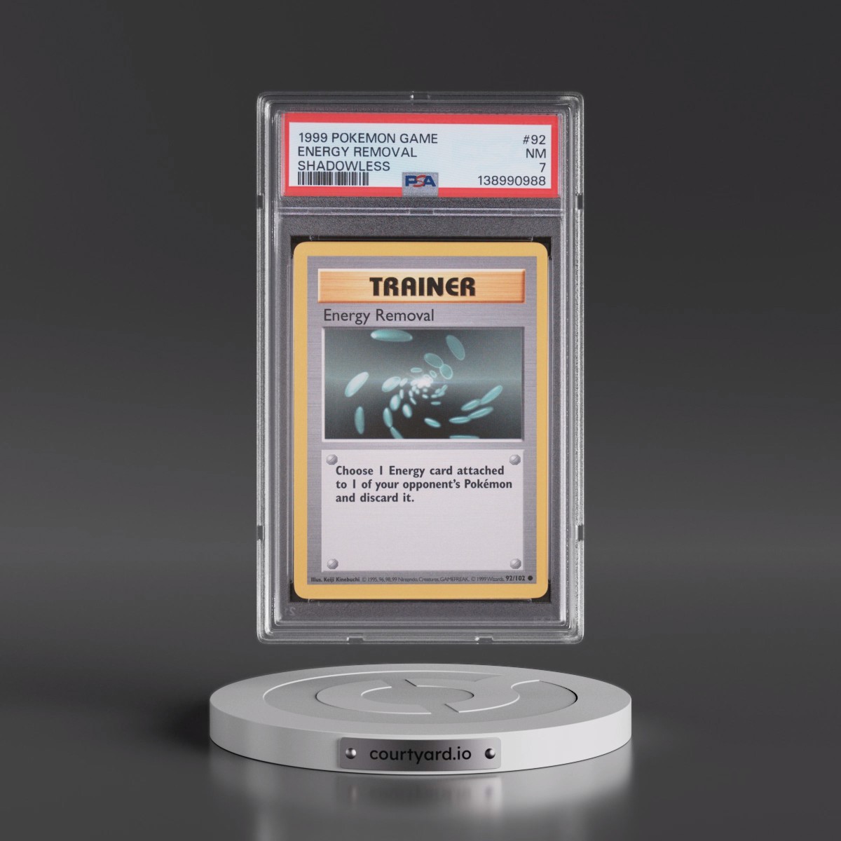 1999 Pokémon Game #92 Energy Removal - Shadowless (PSA 7 NM)