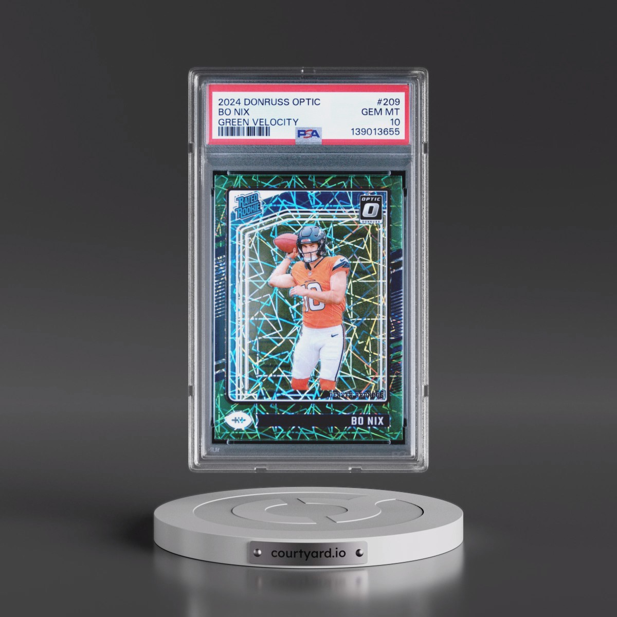 2024 Panini Donruss Optic Bo Nix - Green Velocity #209 PSA 10