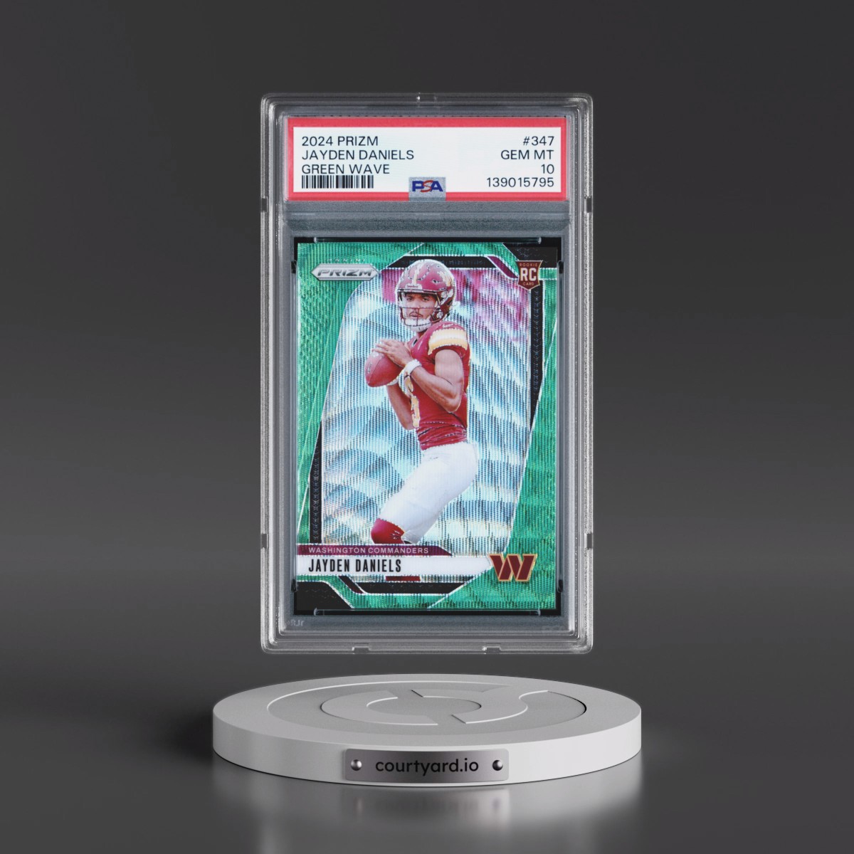 2024 Panini Prizm Jayden Daniels - Green Wave #347 PSA 10