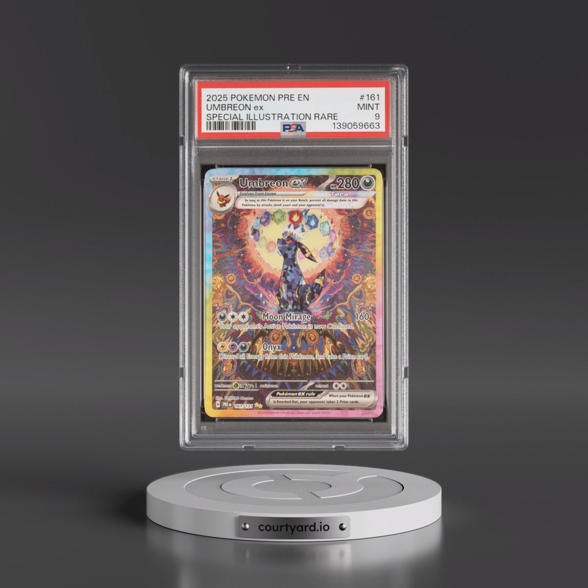 2025 Pokémon Pre EN-Prismatic Evolutions #161 Umbreon EX - Holo Special Illustration Rare (PSA 9 MINT)