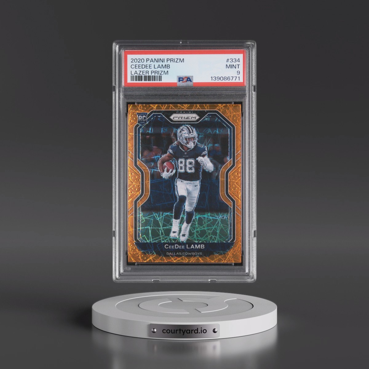 2020 Panini Prizm #334 Ceedee Lamb - Lazer Prizm (PSA 9 MINT)