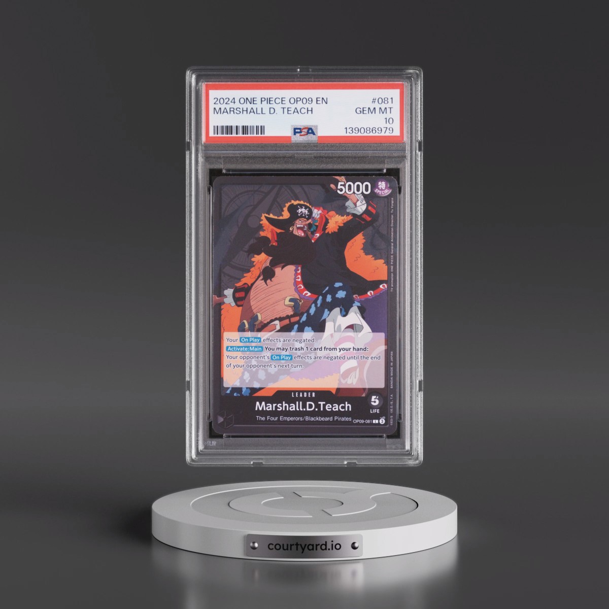2024 One Piece OP09-Emperors in the New World #081 Marshall D. Teach (PSA 10 GEM MINT)