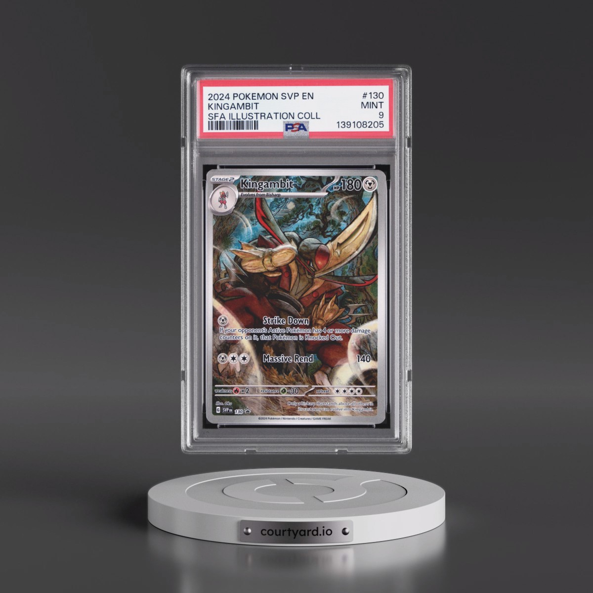 2024 Pokémon Svp EN-SV Black Star Promo #130 Kingambit - Shrouded Fable Illustration Collection (PSA 9 MINT)
