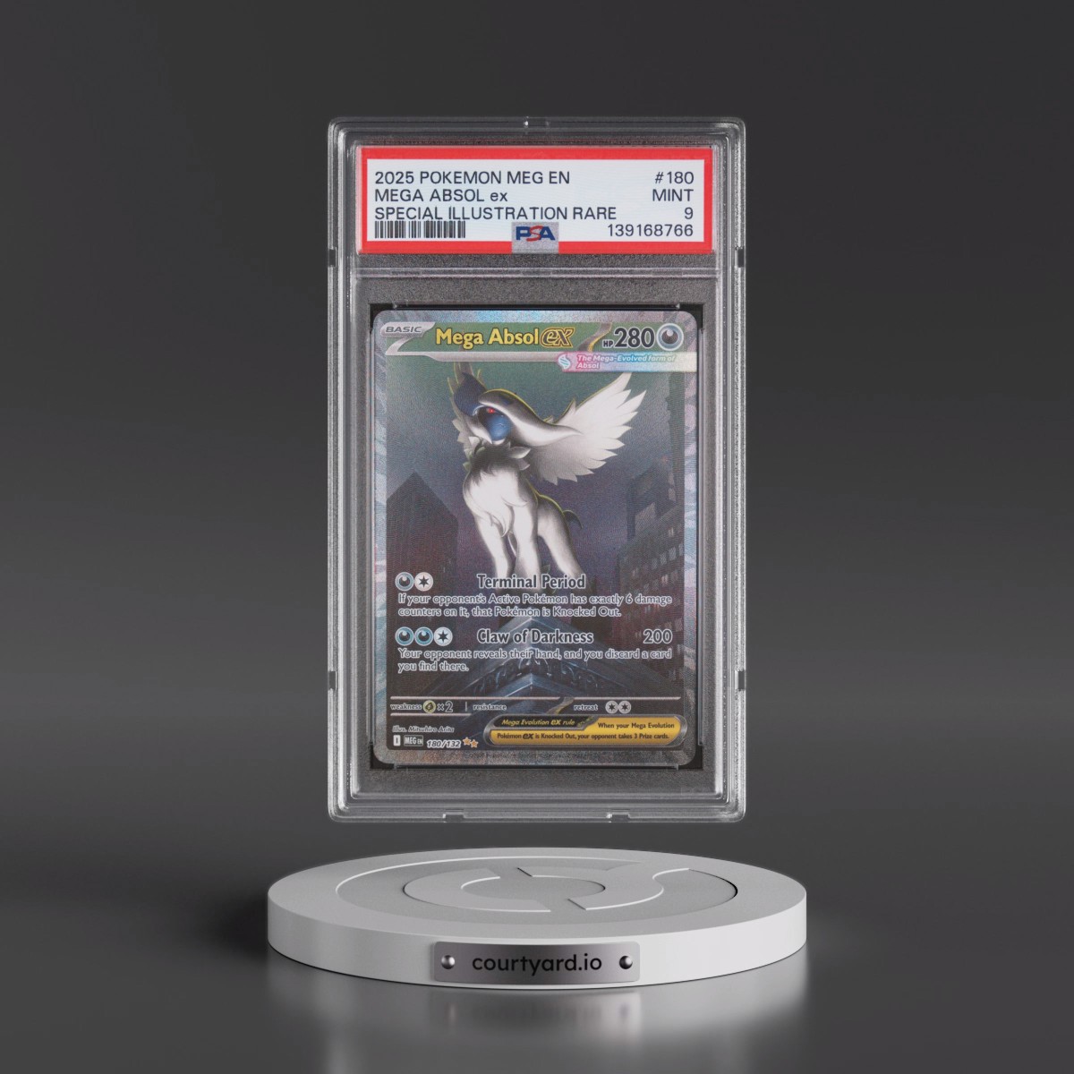 2025 Pokémon Meg EN-Mega Evolution #180 Mega Absol EX - Holo Special Illustration Rare (PSA 9 MINT)