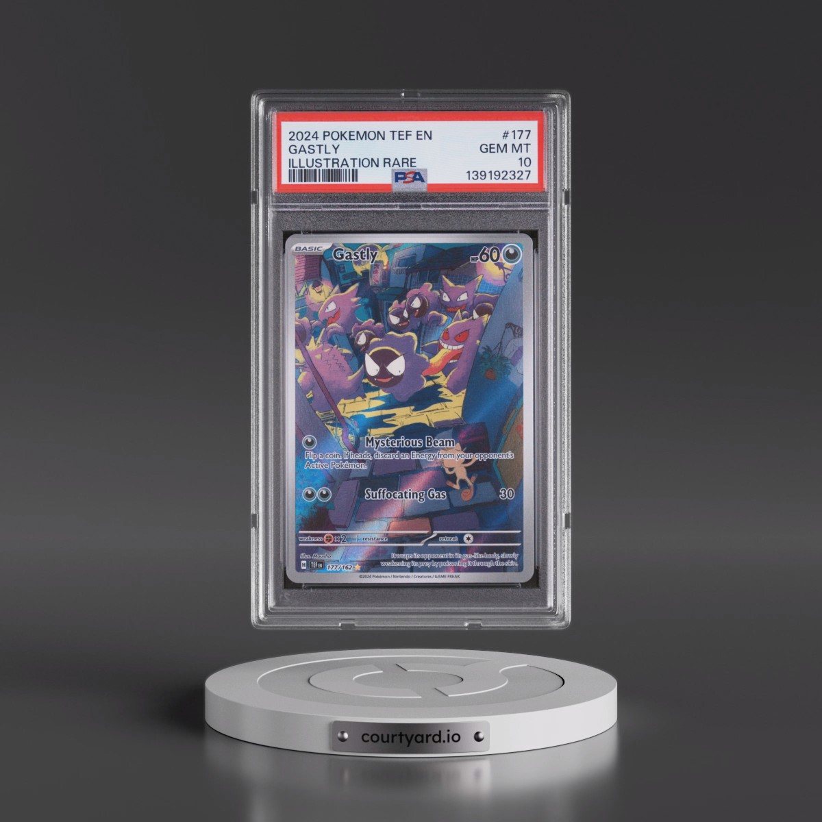 2024 Pokémon Tef EN-Temporal Forces #177 Gastly - Illustration Rare (PSA 10 GEM MINT)