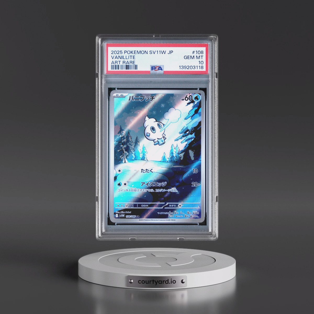 2025 Pokémon Sv11w-White Flare #108 Vanillite - Art Rare (PSA 10 GEM MINT)