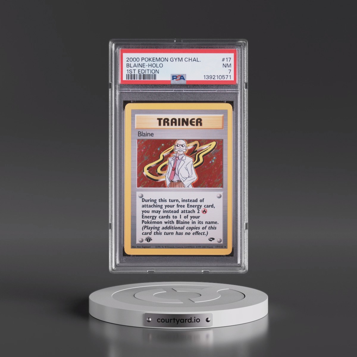 2000 Pokémon Gym Challenge #17 Blaine - 1st Edition Holo (PSA 7 NM)
