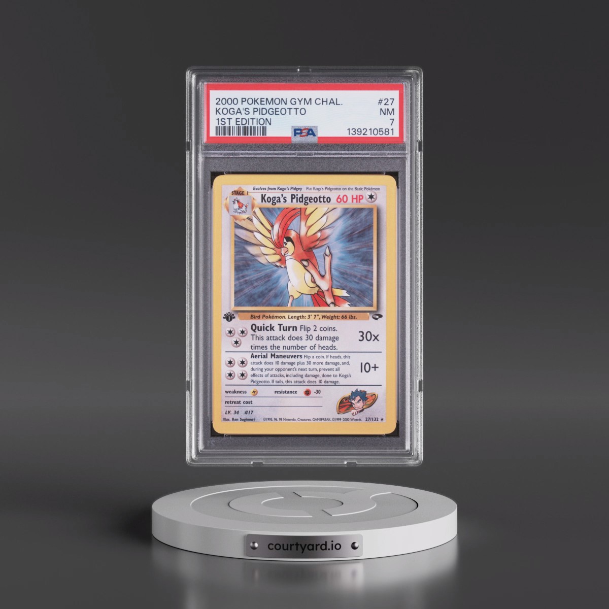2000 Pokémon Gym Challenge #27 Koga's Pidgeotto - 1st Edition (PSA 7 NM)