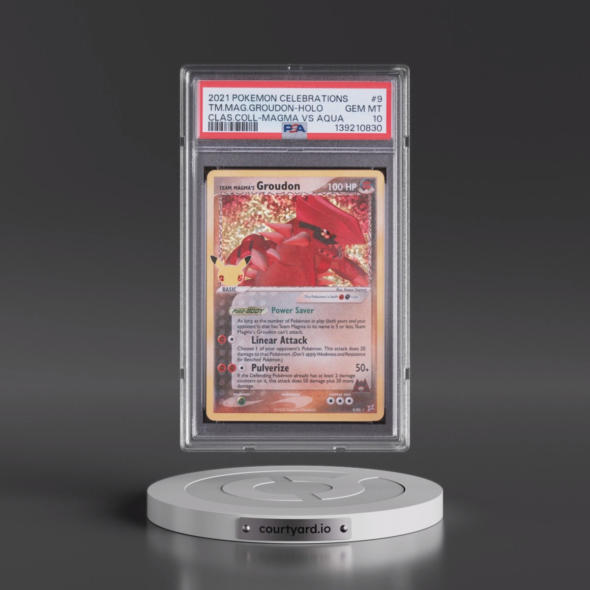 2021 Pokémon Celebrations Classic Collection #9 Team Magma's Groudon - Holo (PSA 10 GEM MINT)