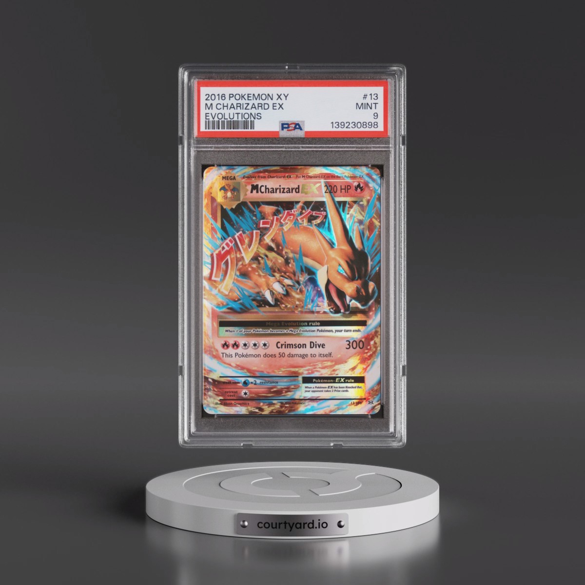 2016 Pokémon XY Evolutions #13 M Charizard EX - Holo (PSA 9 MINT)