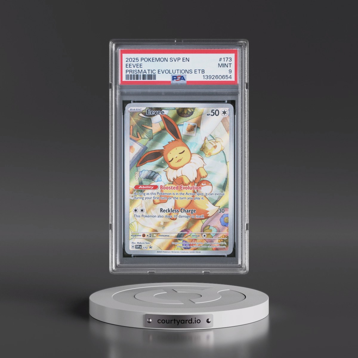 2025 Pokémon Svp EN-SV Black Star Promo #173 Eevee - Prismatic Evolutions Elite Trainer Box (PSA 9 MINT)