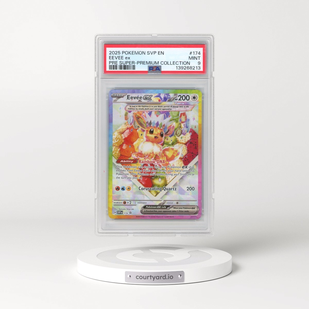 2025 Pokémon Svp EN-SV Black Star Promo #174 Eevee EX - Holo Prismatic Evolutions Super-Premium Collection (PSA 9 MINT)