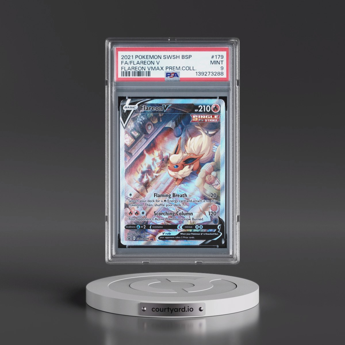 2021 Pokémon Swsh Black Star Promo #179 Flareon V - Holo Full Art Flareon Vmax Premium Collection (PSA 9 MINT)
