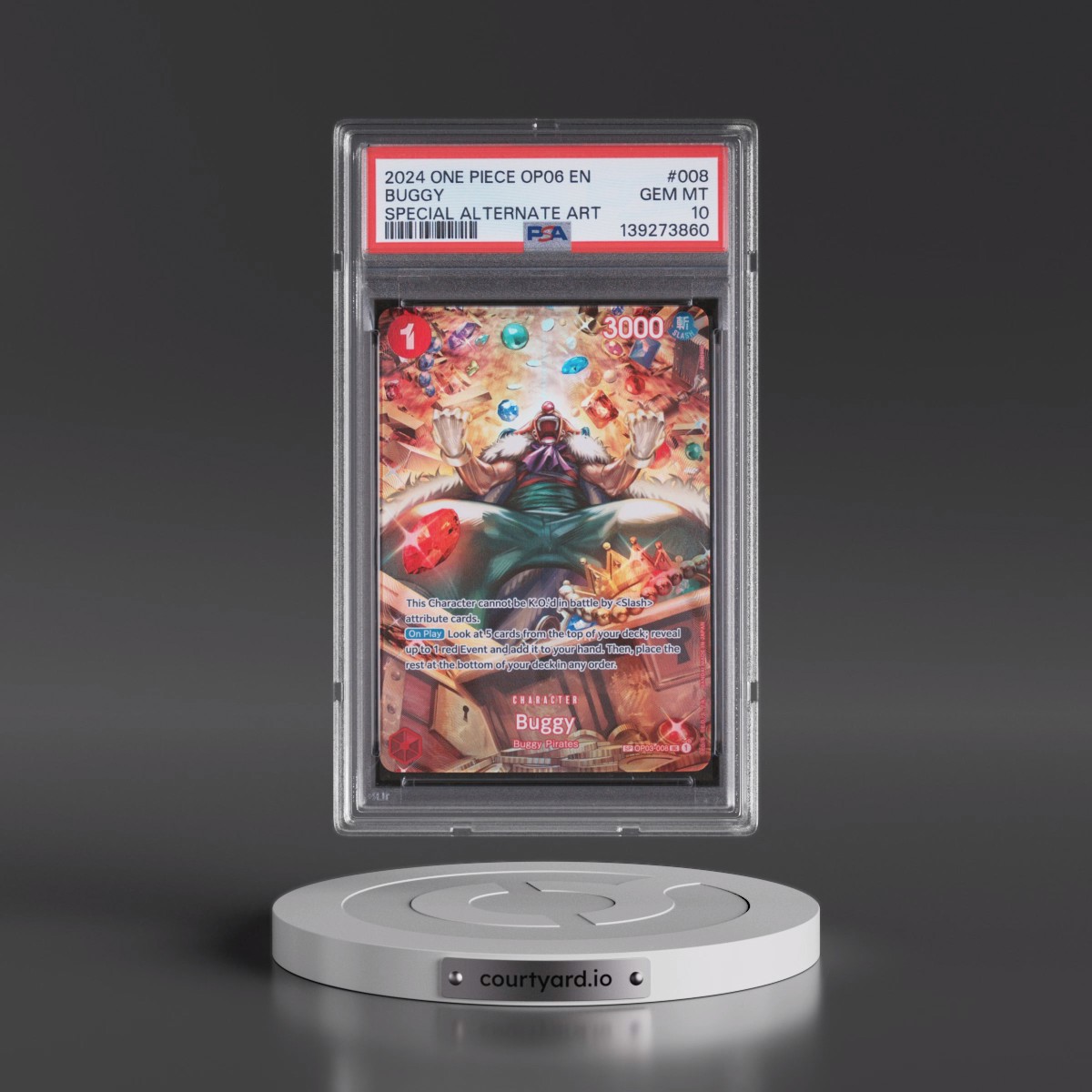 2024 One Piece OP06-Wings of the Captain #008 Buggy - Special Alternate Art (PSA 10 GEM MINT)