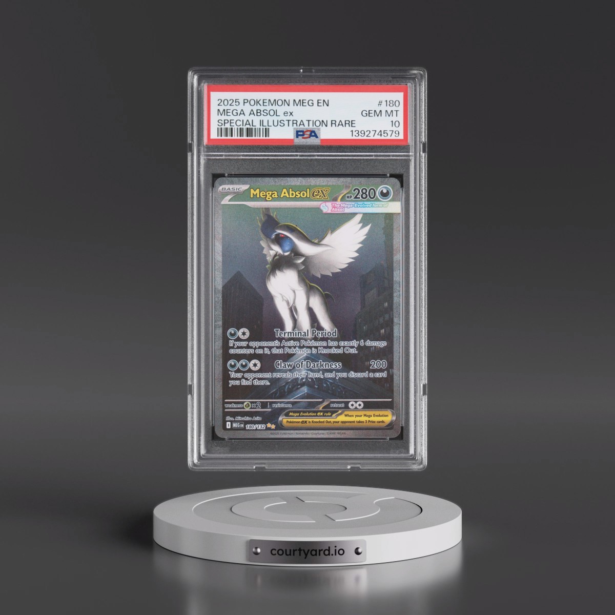 2025 Pokémon Meg EN-Mega Evolution #180 Mega Absol EX - Holo Special Illustration Rare (PSA 10 GEM MINT)