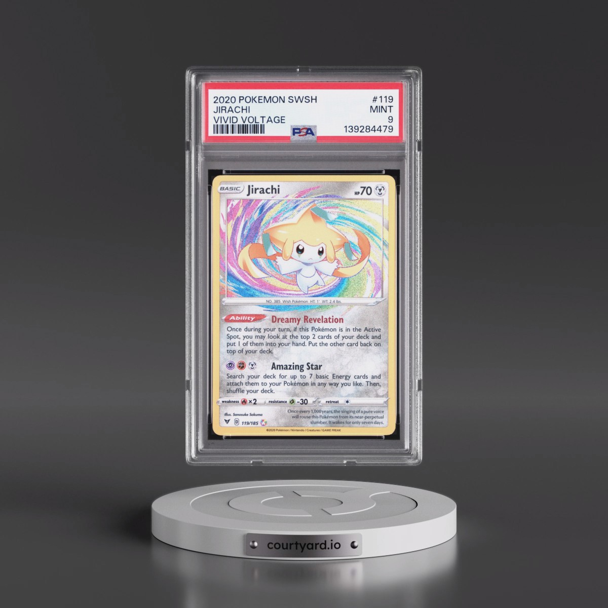 2020 Pokémon Sword & Shield Vivid Voltage #119 Jirachi (PSA 9 MINT)