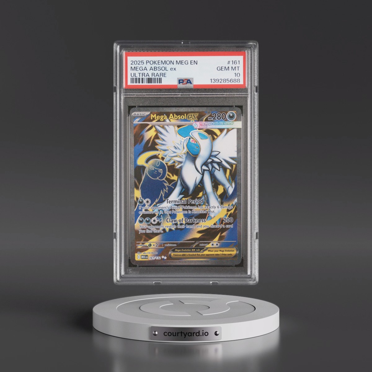 2025 Pokémon Meg EN-Mega Evolution #161 Mega Absol EX - Holo Ultra Rare (PSA 10 GEM MINT)
