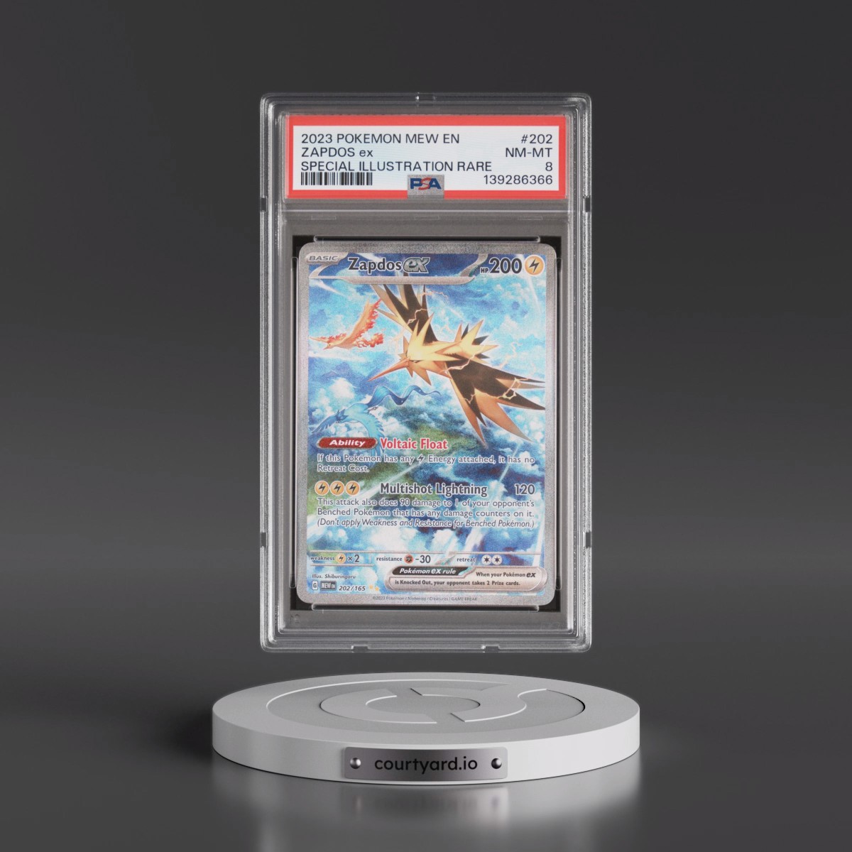 2023 Pokémon Mew EN-151 #202 Zapdos EX - Holo Special Illustration Rare (PSA 8 NM-MT)