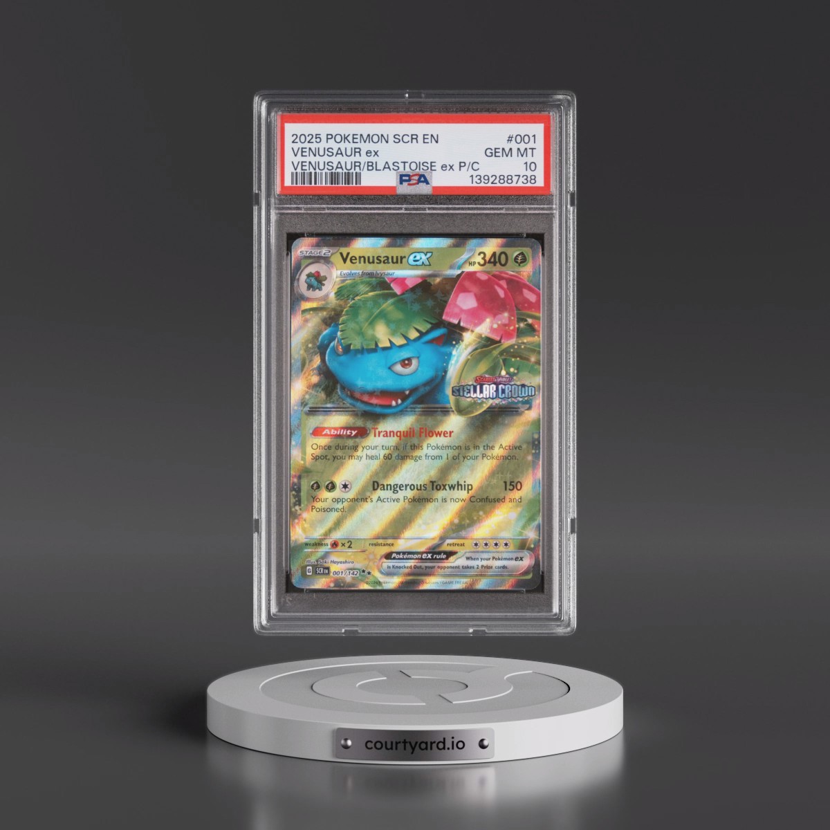 2025 Pokémon Scr EN-Stellar Crown #001 Venusaur EX - Holo Venusaur EX & Blastoise EX Premium Collection (PSA 10 GEM MINT)