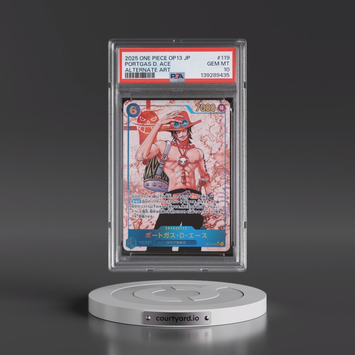 2025 One Piece Japanese OP13-Carrying on His Will #119 Portgas D. Ace - Alternate Art (PSA 10 GEM MINT)