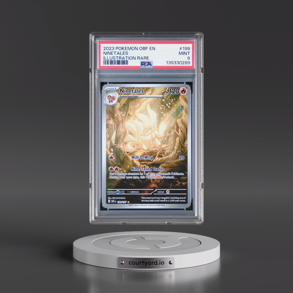 2023 Pokémon Obf EN-Obsidian Flames #199 Ninetales - Illustration Rare (PSA 9 MINT)
