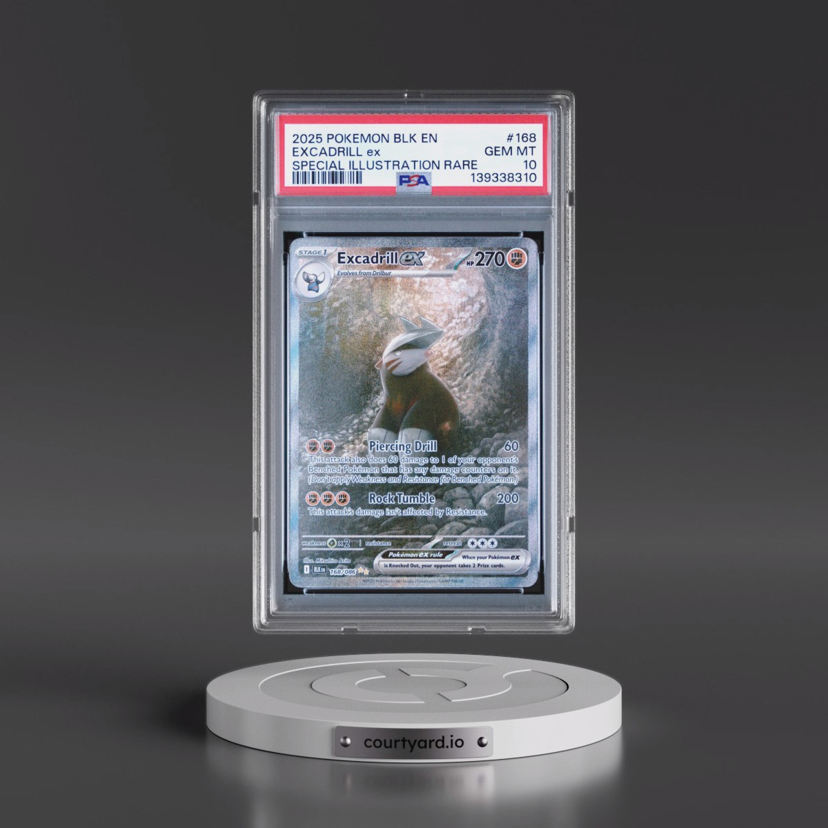 2025 Pokémon Blk EN-Black Bolt #168 Excadrill EX - Holo Special Illustration Rare (PSA 10 GEM MINT)