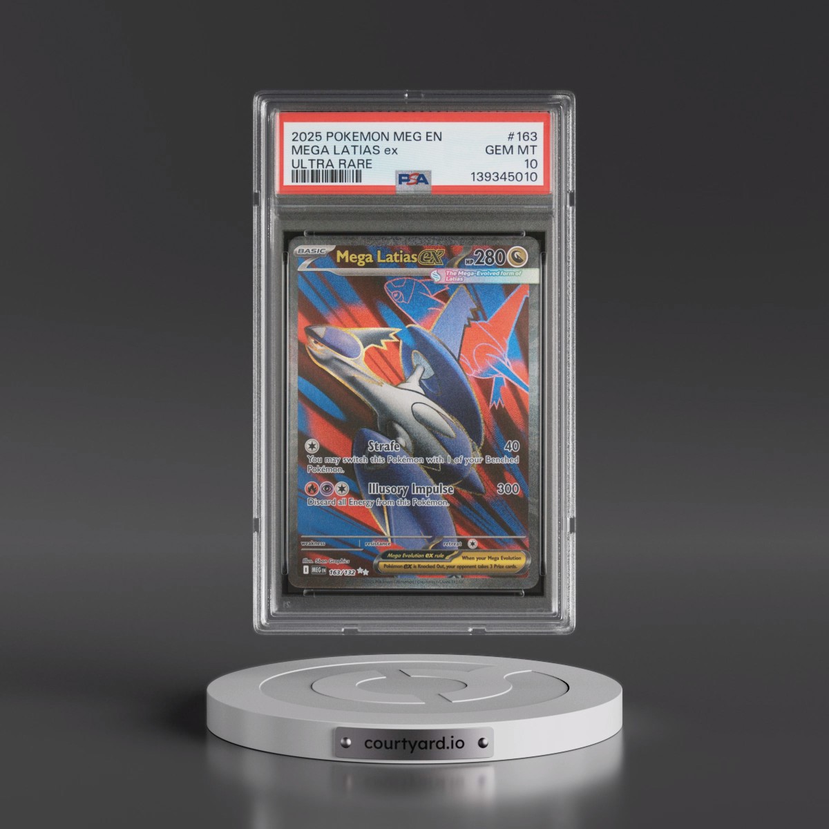 2025 Pokémon Meg EN-Mega Evolution #163 Mega Latias EX - Holo Ultra Rare (PSA 10 GEM MINT)