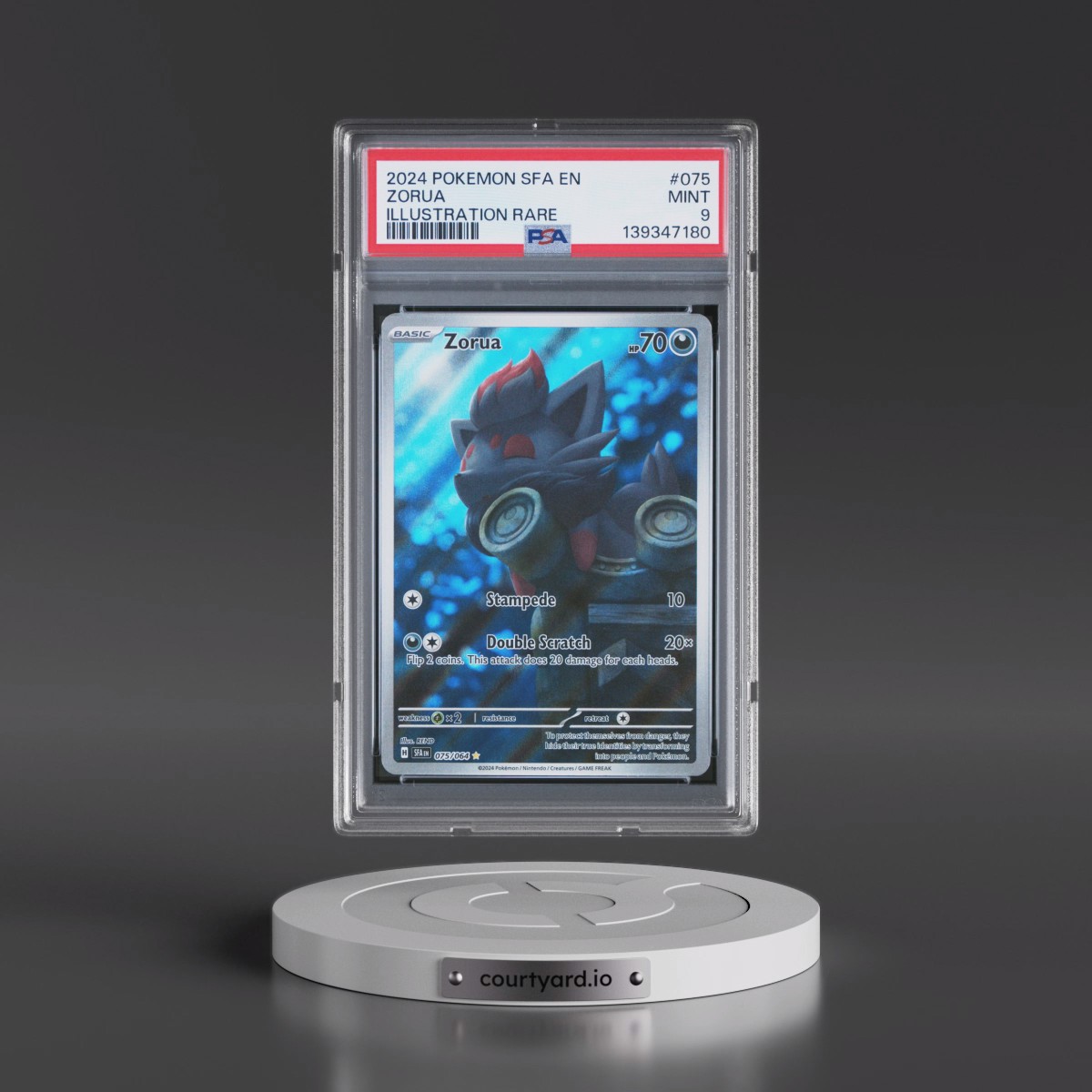 2024 Pokémon Sfa EN-Shrouded Fable #075 Zorua - Illustration Rare (PSA 9 MINT)