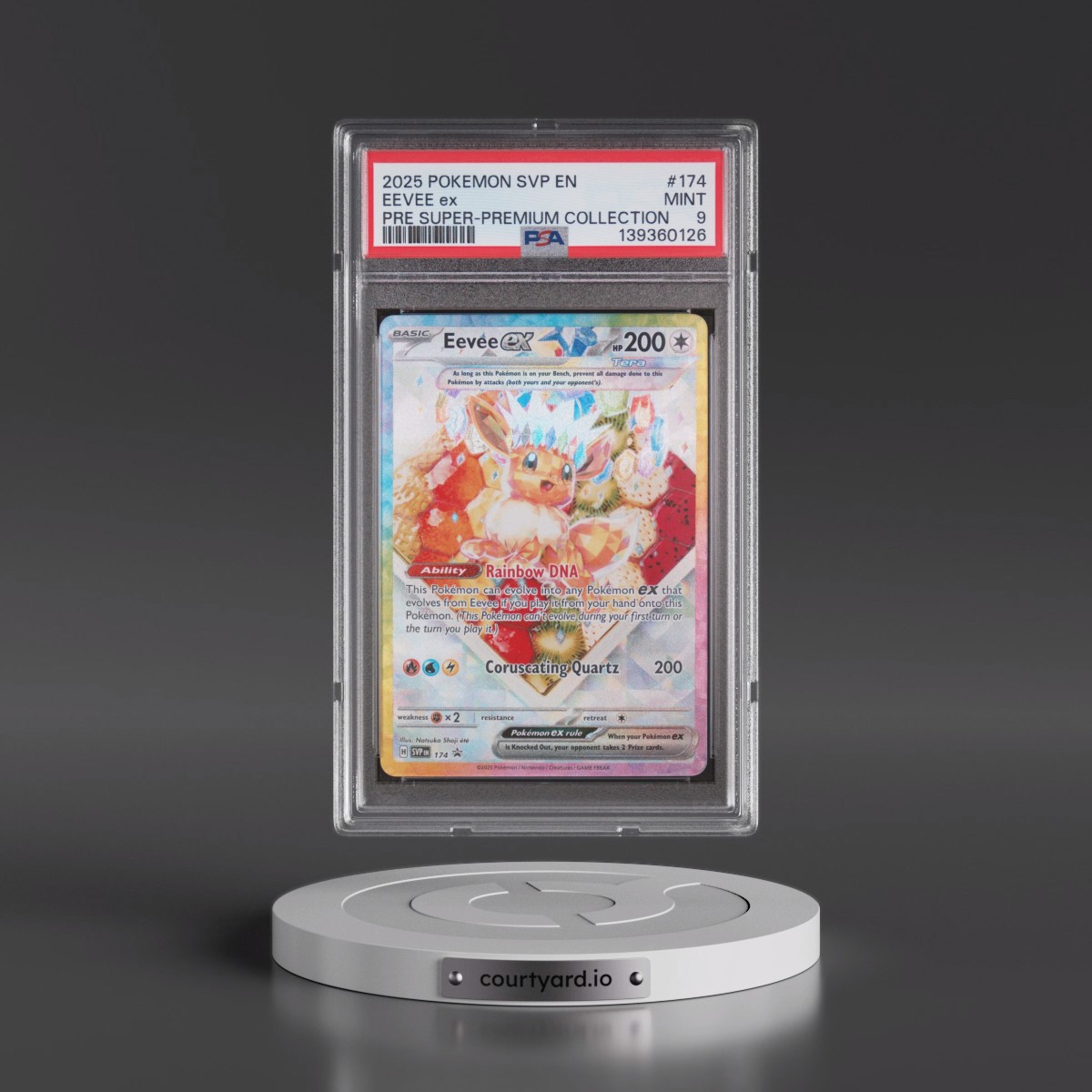 2025 Pokémon Svp EN-SV Black Star Promo #174 Eevee EX - Holo Prismatic Evolutions Super-Premium Collection (PSA 9 MINT)