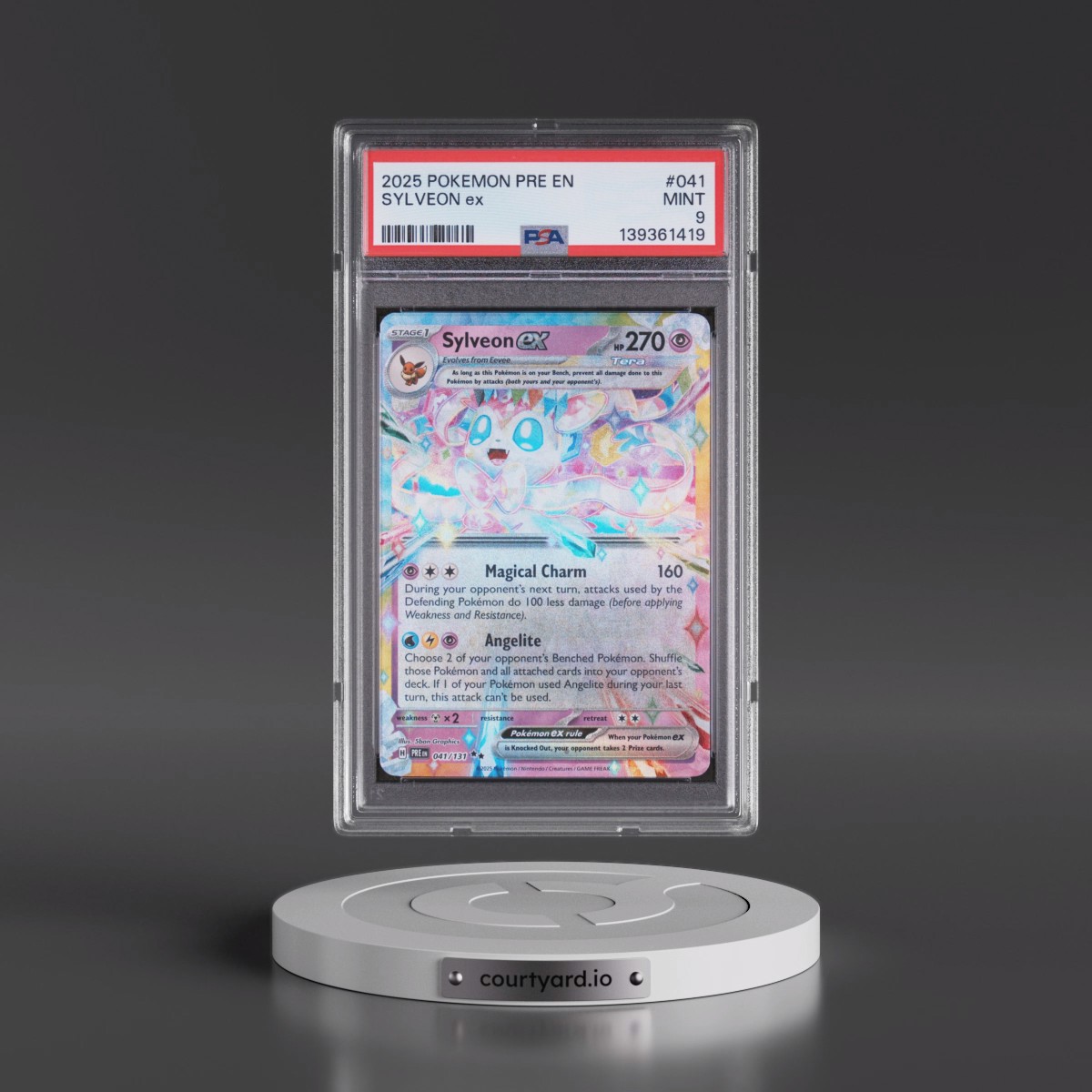 2025 Pokémon Pre EN-Prismatic Evolutions #041 Sylveon EX - Holo (PSA 9 MINT)
