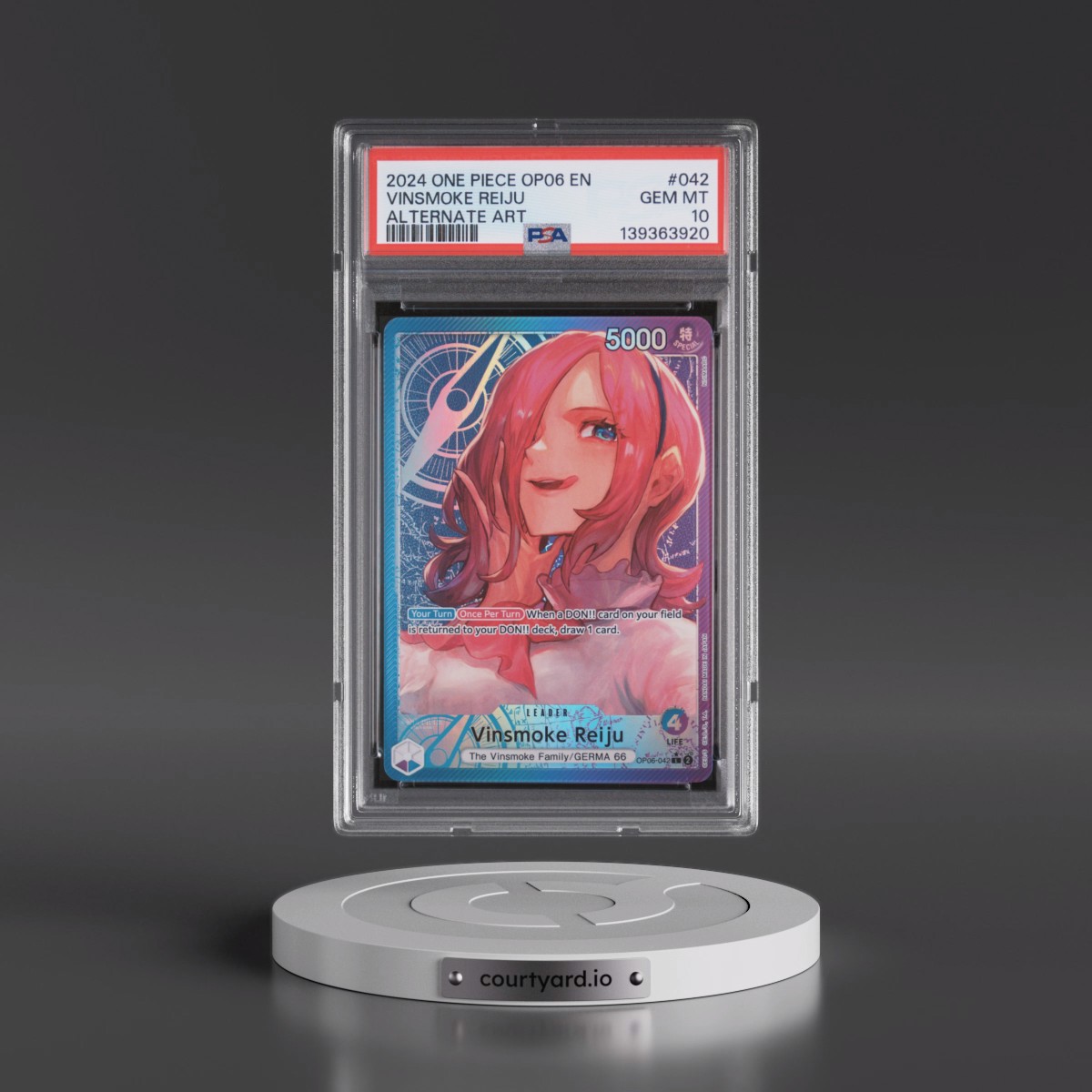 2024 One Piece OP06-Wings of the Captain #042 Vinsmoke Reiju - Alternate Art (PSA 10 GEM MINT)