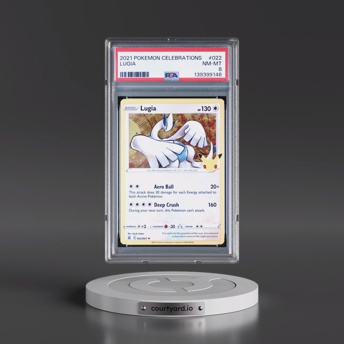 2021 Pokémon Celebrations #022 Lugia (PSA 8 NM-MT)