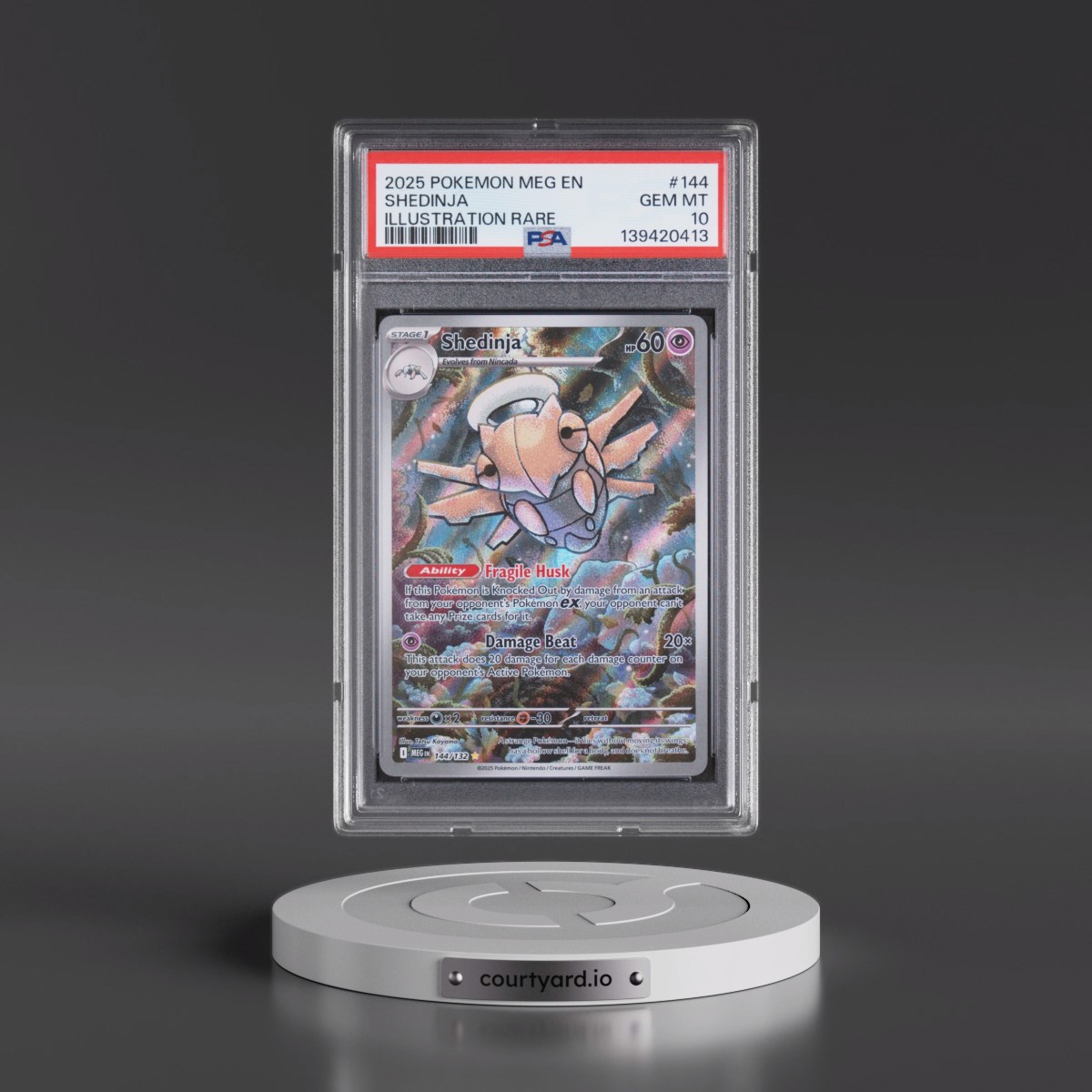 2025 Pokémon Meg EN-Mega Evolution #144 Shedinja - Illustration Rare (PSA 10 GEM MINT)