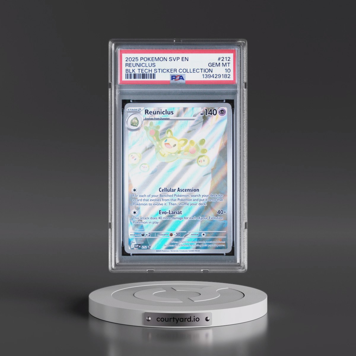 2025 Pokémon Svp EN-SV Black Star Promo #212 Reuniclus - Black Bolt Tech Sticker Collection (PSA 10 GEM MINT)