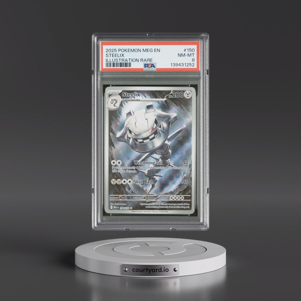 2025 Pokémon Meg EN-Mega Evolution #150 Steelix - Illustration Rare (PSA 8 NM-MT)