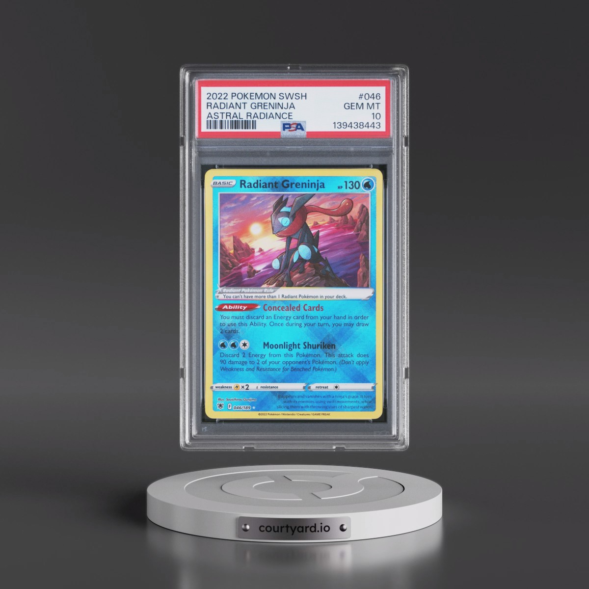 2022 Pokémon Sword & Shield Astral Radiance #046 Radiant Greninja - Holo (PSA 10 GEM MINT)