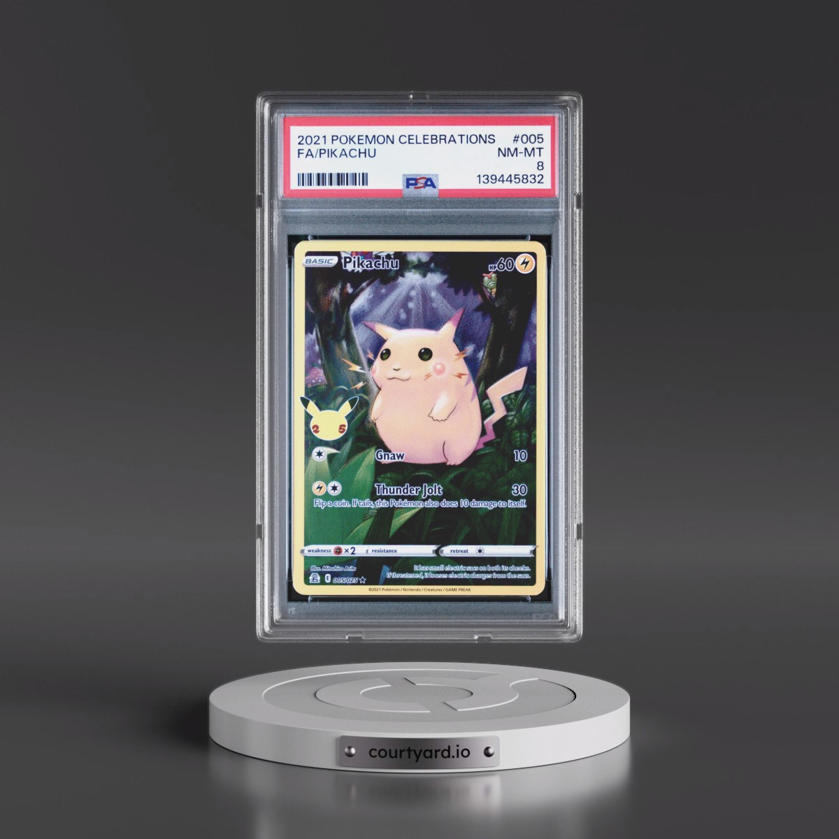 2021 Pokémon Celebrations #005 Pikachu - Full Art (PSA 8 NM-MT)