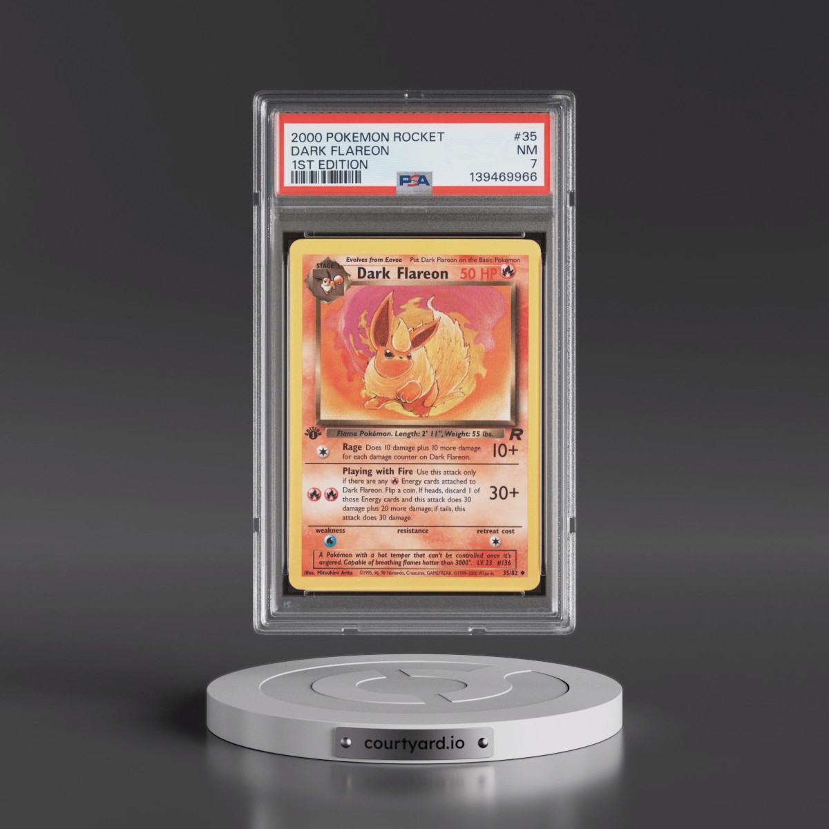 2000 Pokémon Rocket #35 Dark Flareon - 1st Edition (PSA 7 NM)