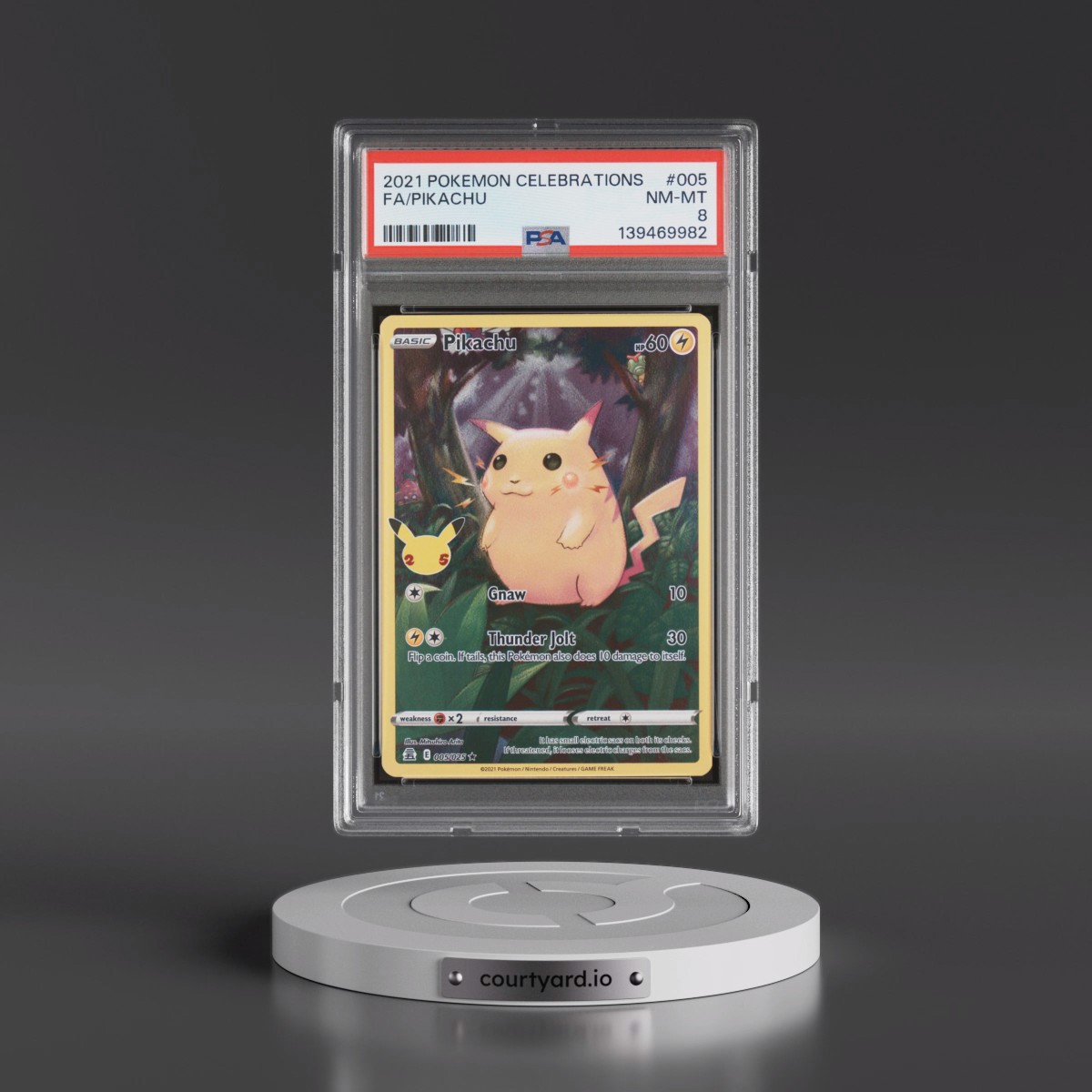 2021 Pokémon Celebrations #005 Pikachu - Full Art (PSA 8 NM-MT)